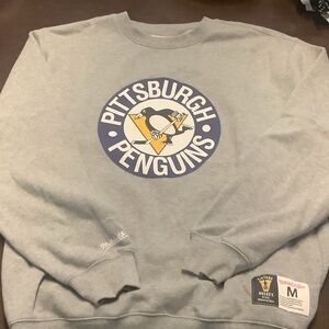Mitchell & Ness Gray Pittsburgh Penguins Crewneck Sweatshirt